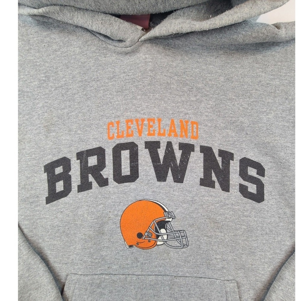 NFL‎ Cleveland Browns Mens Hoodie XL Gray American Football Team Helmet Graphic
